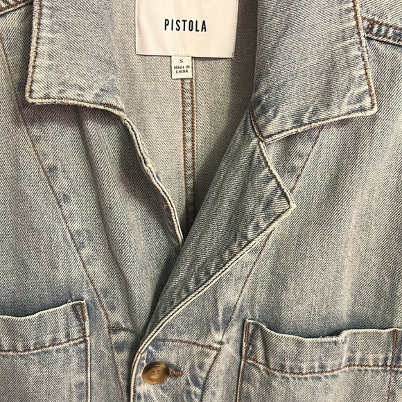 Pistola denim Grover jumpsuit tortoise buttons - Picture 2 of 2